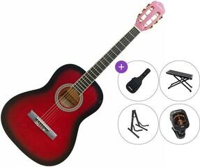 3/4 klassieke gitaar voor kinderen Pasadena SC041 3/4 RB Premium SET Red Burst 3/4 klassieke gitaar voor kinderen