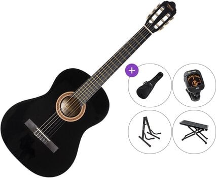 Klasična gitara Valencia VC104 Premium SET 4/4 Black Klasična gitara - 1