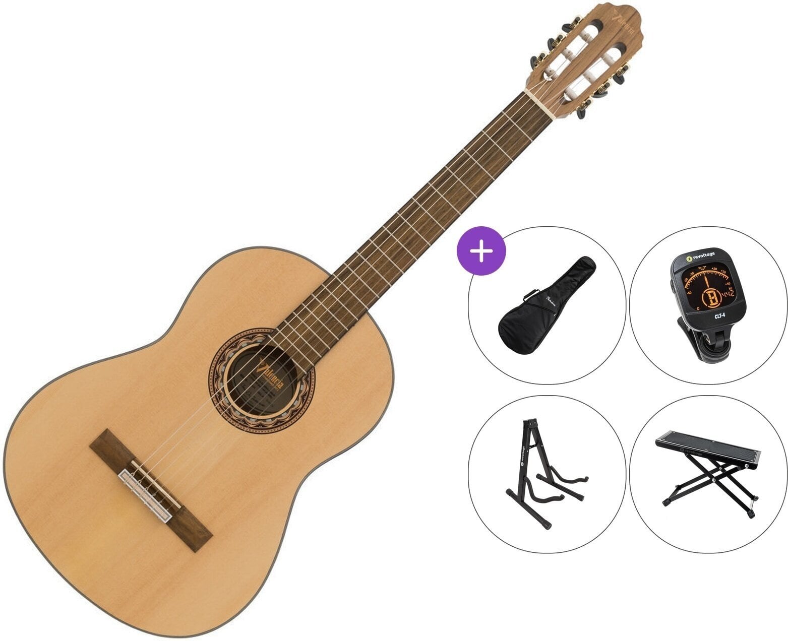 Klassieke gitaar Valencia VC304 Premium SET 4/4 Natural Klassieke gitaar