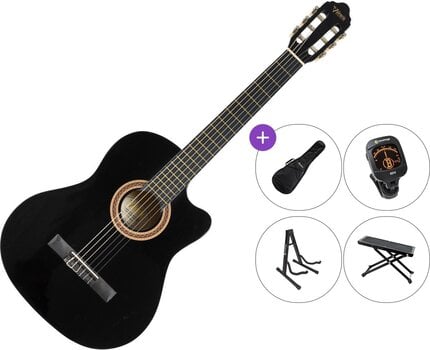 Klasična kitara Valencia VC104C Premium SET 4/4 Black Klasična kitara - 1