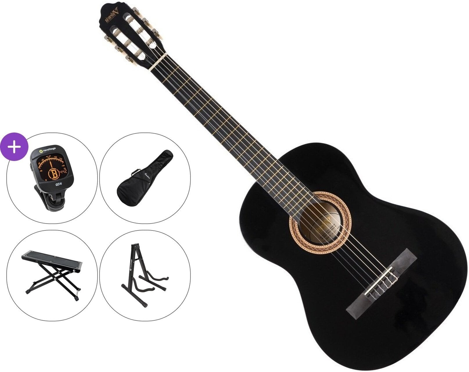 Klasična gitara Valencia VC104L Premium SET 4/4 Black Klasična gitara