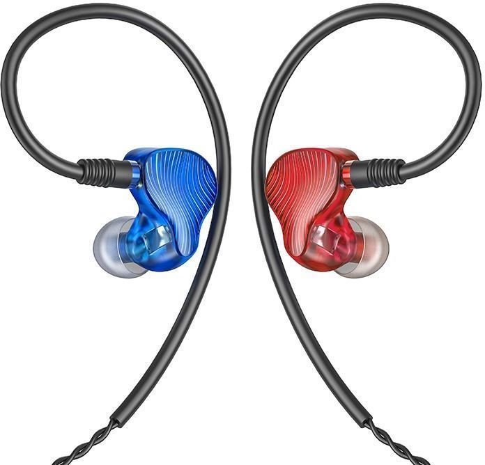 Sluchátka za uši FiiO FA1 Modrá-Červená