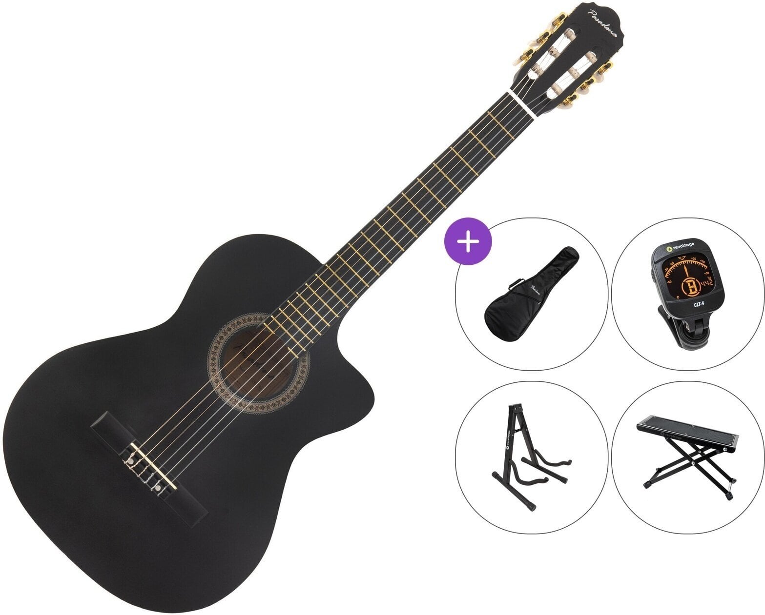 Konzertgitarre Pasadena SC041C Premium SET 4/4 Black Konzertgitarre