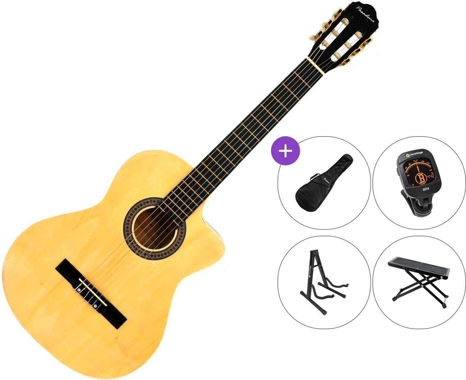 Klasikinė gitara Pasadena SC041C Premium SET 4/4 Natural Klasikinė gitara