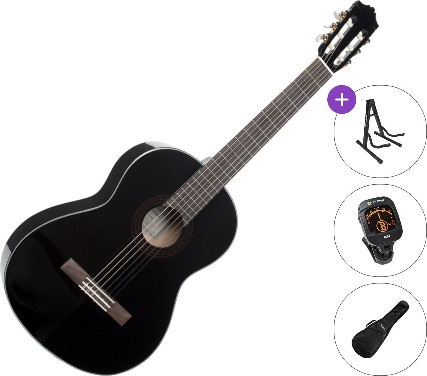 Klasická kytara Yamaha C40 Standard SET 4/4 Gloss Black Klasická kytara