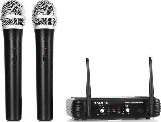 Conjunto de micrófono de mano inalámbrico Malone UHF-250 Duo1
