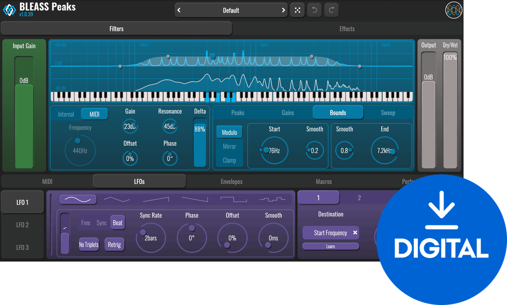 Programski Plug-In efekti BLEASS BL Peaks (Digitalni proizvod)