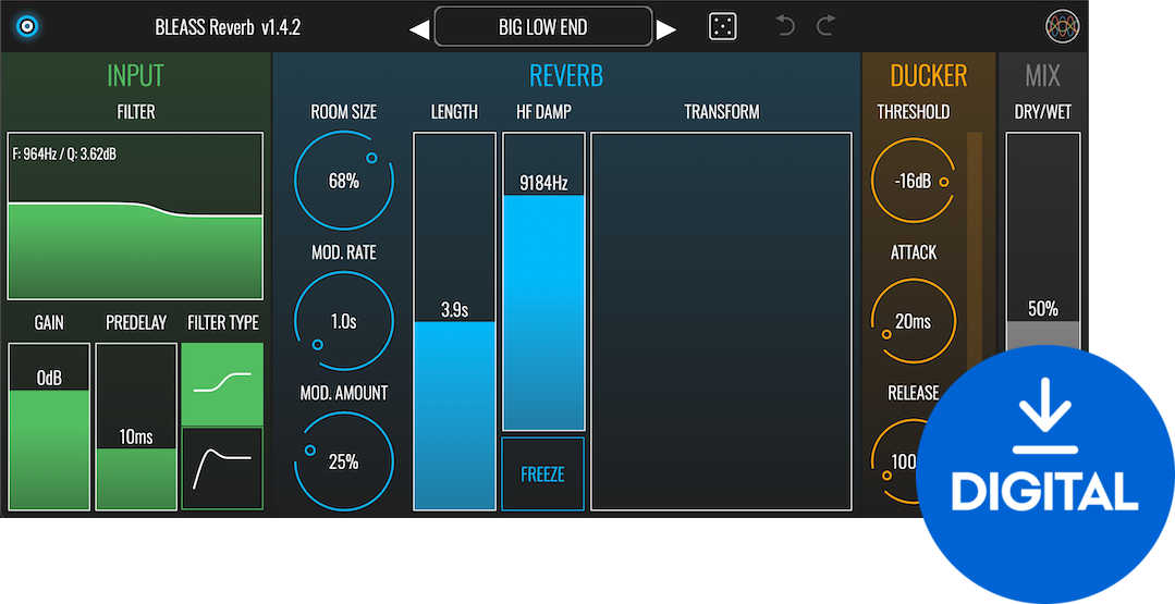 Programski Plug-In efekti BLEASS BL Reverb (Digitalni proizvod)