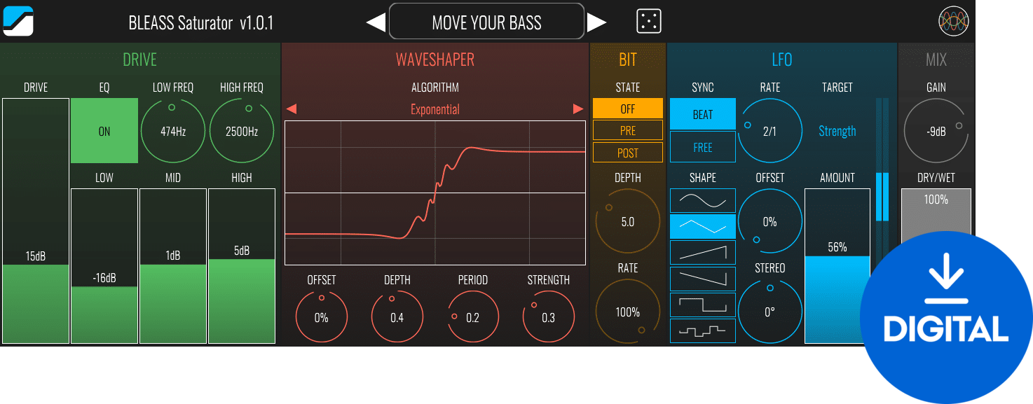 Programski Plug-In efekti BLEASS BL Saturator (Digitalni proizvod)