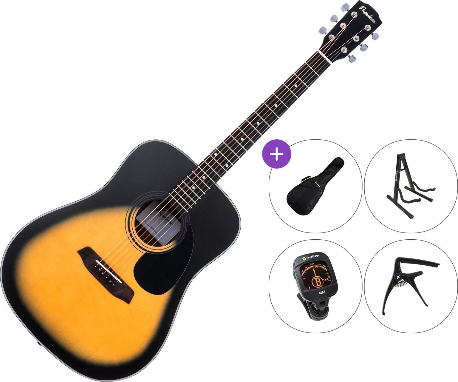 Акустична китара Pasadena PD-100 Premium SET Сунбурст Акустична китара