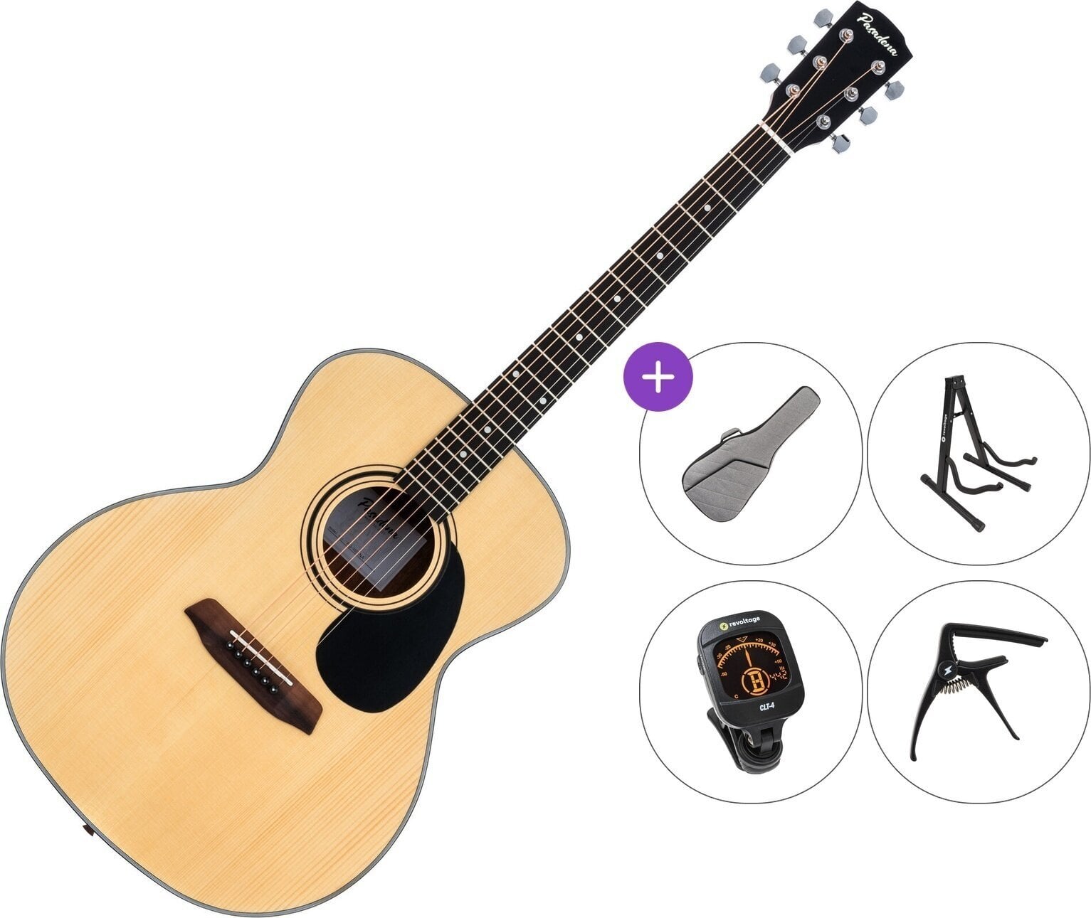 Gitara akustyczna Jumbo Pasadena PG-100 Premium SET Natural Gitara akustyczna Jumbo