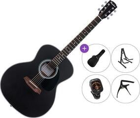 Jumbo akoestische gitaar Pasadena PG-100 SET Black Jumbo akoestische gitaar