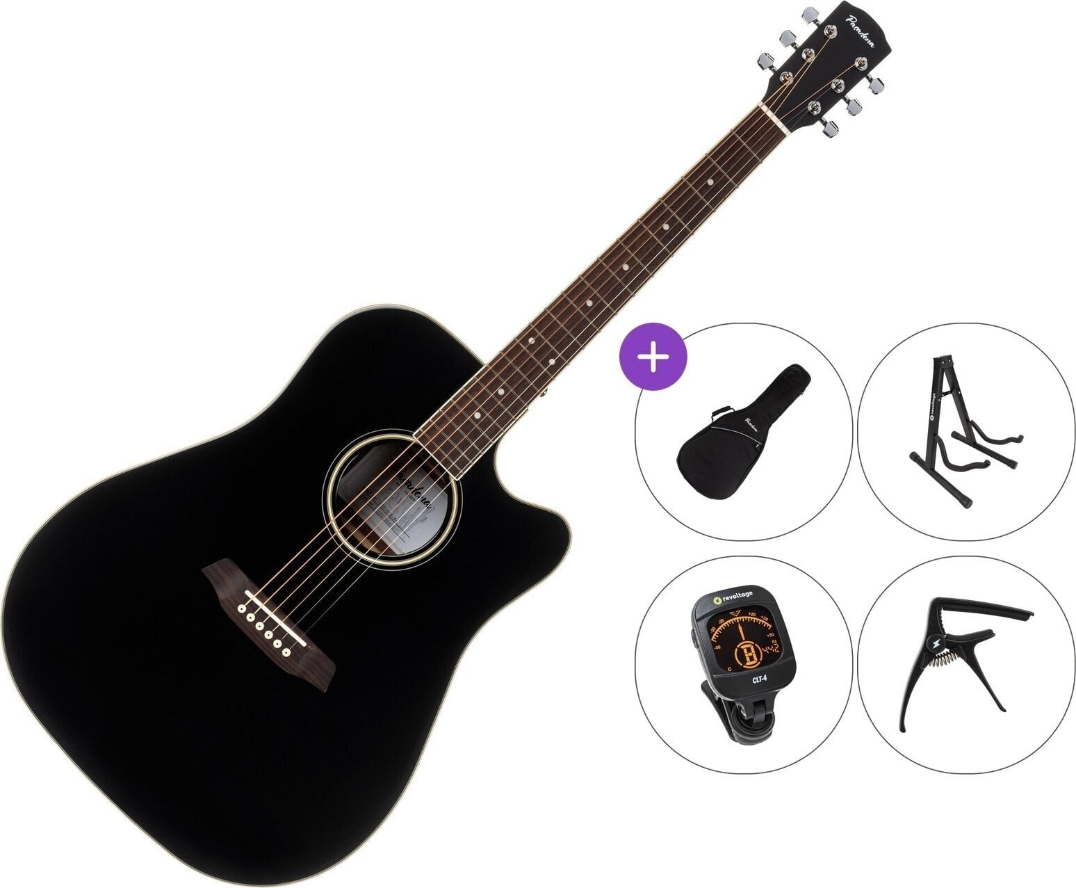 Акустична китара Pasadena PDC-300 Premium SET Black Акустична китара