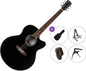 Jumbo Akustikgitarre Pasadena PJC-300 Premium SET Black Jumbo Akustikgitarre