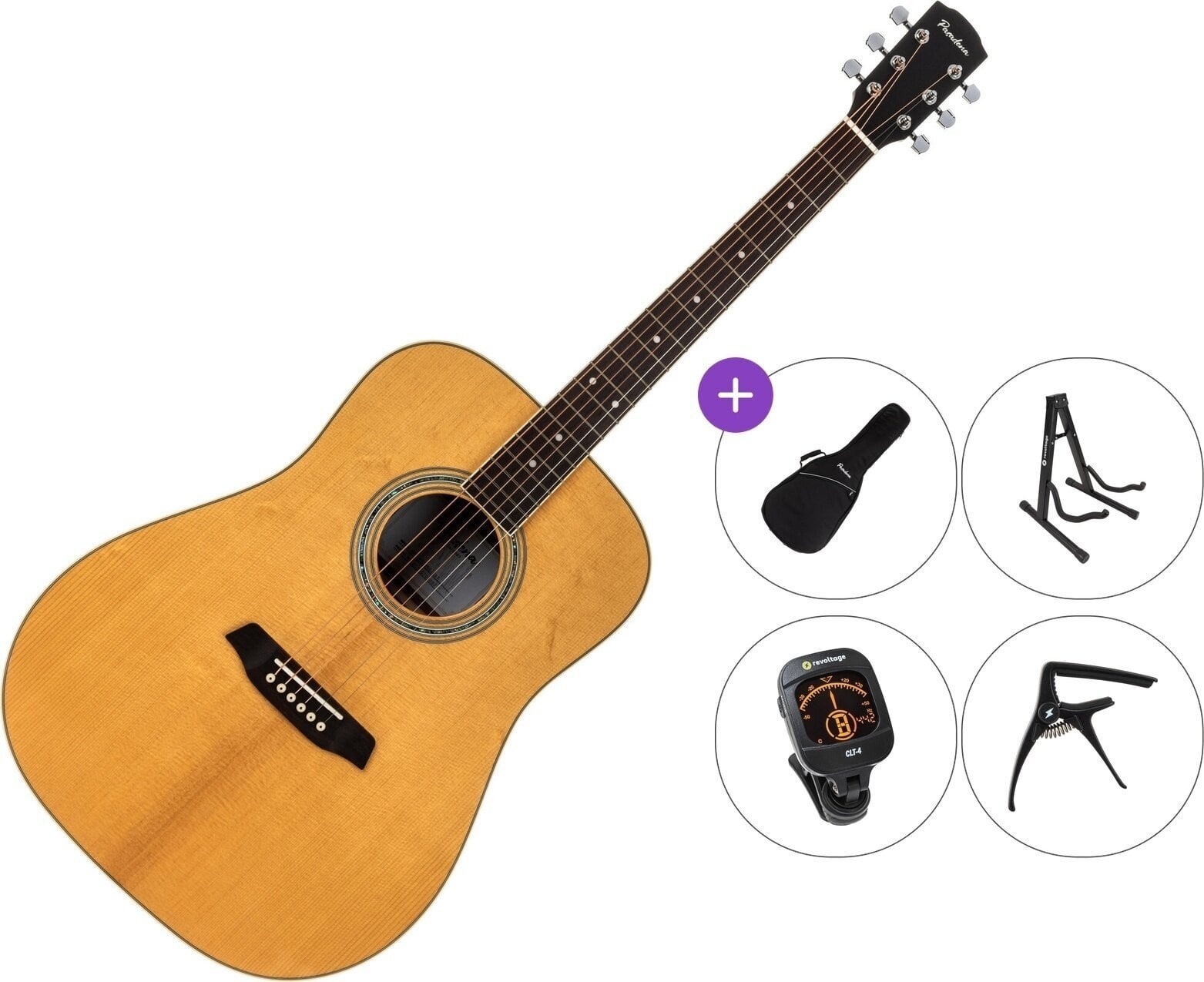 Akustična gitara Pasadena PD-350 Premium SET Natural Gloss Akustična gitara