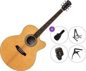 Jumbo Akustikgitarre Pasadena PJC-350 SET Natural Gloss Jumbo Akustikgitarre