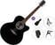 Jumbo Akustikgitarre Pasadena PJC-350 Premium SET Black Jumbo Akustikgitarre