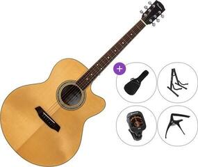 Jumbo Akustikgitarre Pasadena PJC-500 All Solid SET Natural Gloss Jumbo Akustikgitarre