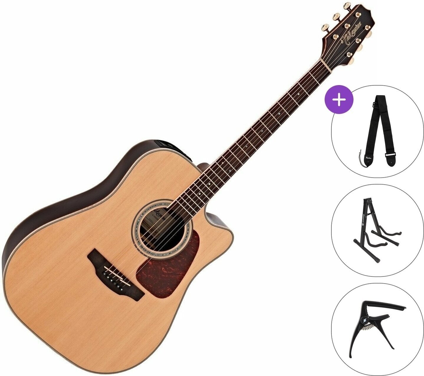 Elektroakustična dreadnought Takamine GD90CE-MD Standard SET Natural Elektroakustična dreadnought