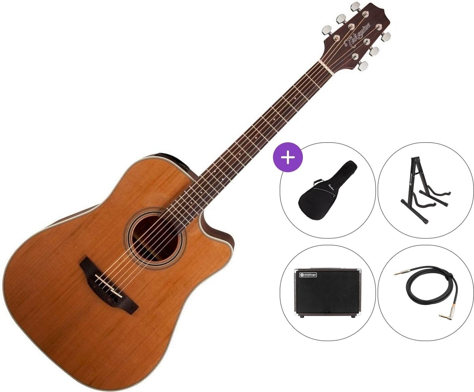 Chitară electro-acustică Dreadnought Takamine GD20CE Premium SET Natural Satin Chitară electro-acustică Dreadnought