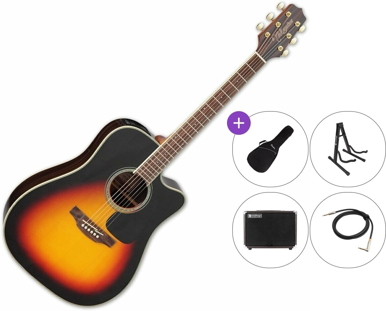 Elektroakustična dreadnought Takamine GD51CE Premium SET Brown Sunburst Elektroakustična dreadnought