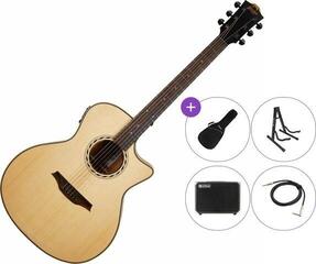 elektroakustisk guitar Bromo BAT2CE Premium SET Natural elektroakustisk guitar