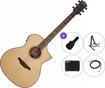 Guitare Jumbo acoustique-électrique Bromo BAT4CE Premium SET Natural Guitare Jumbo acoustique-électrique - 1