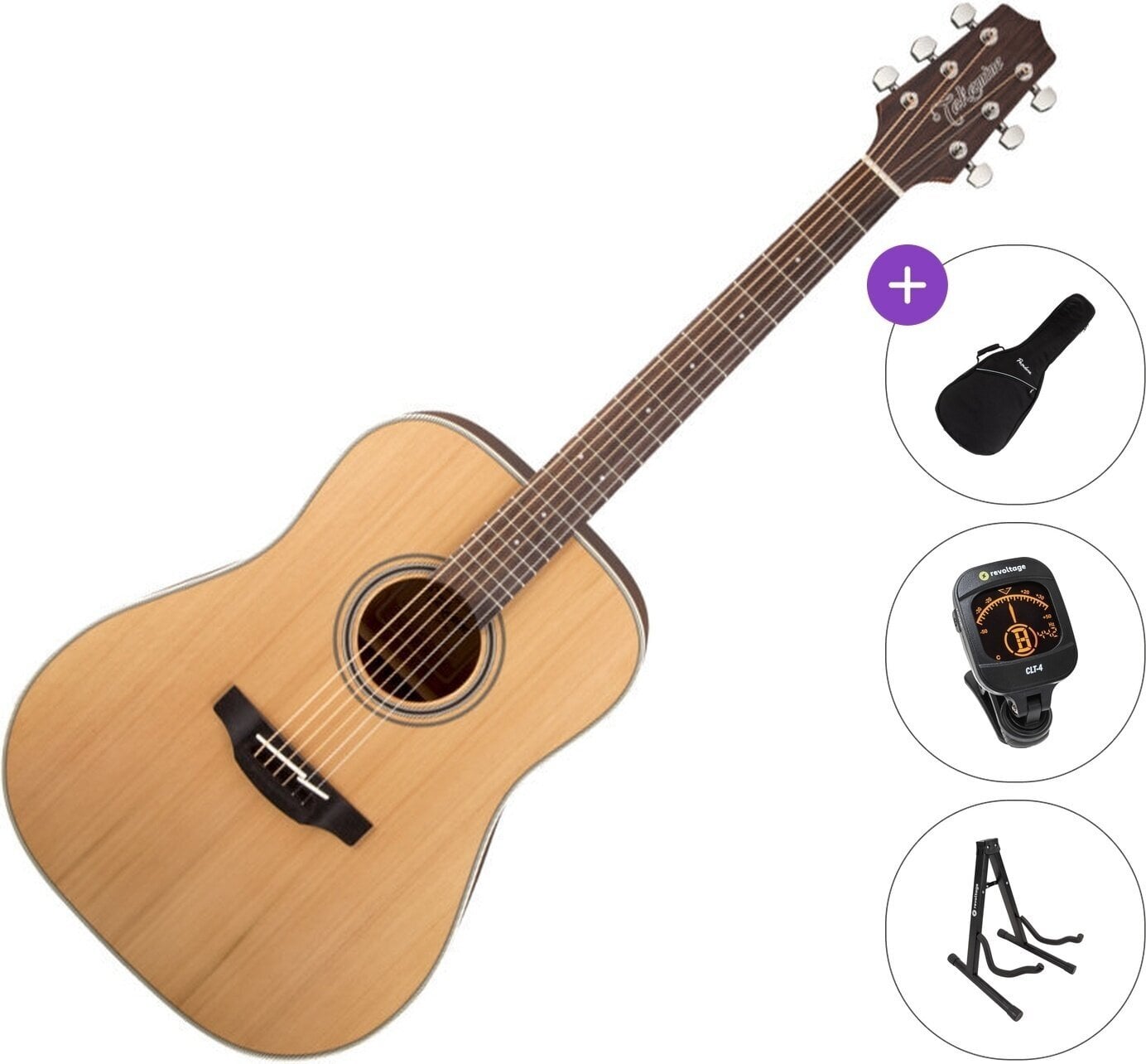 Dreadnought kitarr Takamine GD20-NS DELUXE Standard SET Natural Satin Dreadnought kitarr