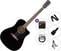 elektroakustiskā ģitāra Fender CD-60SCE Dreadnought WN Deluxe Premium SET Black elektroakustiskā ģitāra