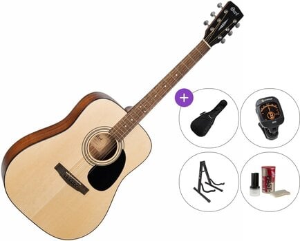 Dreadnought Guitar Cort AD810-OP Premium SET Open Pore Natural Dreadnought Guitar - 1