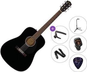 Dreda ģitāra Fender CD-60S Dreadnought WN Deluxe Standard SET Black Dreda ģitāra