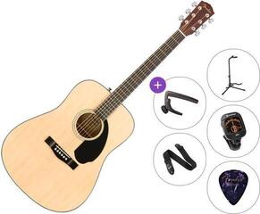 Dreda ģitāra Fender CD-60S Dreadnought WN Deluxe Standard SET Natural Dreda ģitāra