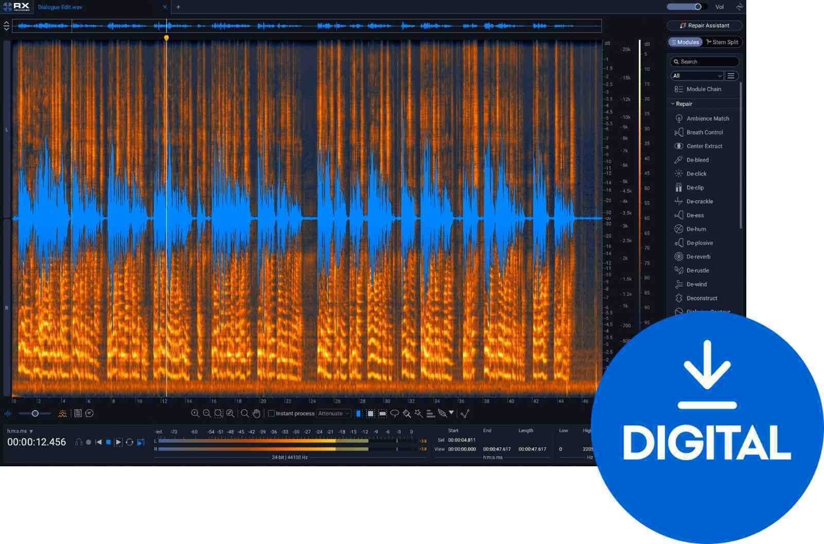 Studio-Effekt-Plugin iZotope RX 12 Advanced (Digitales Produkt)