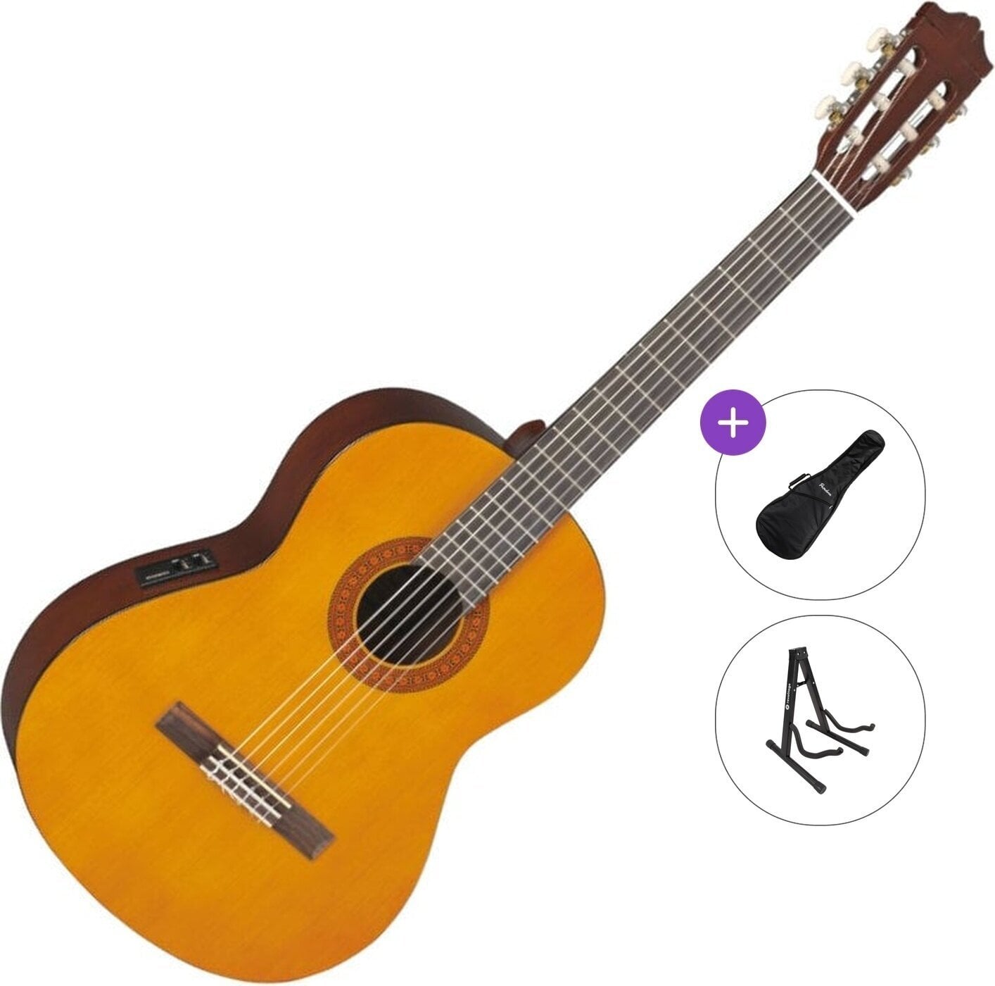 Chitară clasică cu preamplificare Yamaha CX40II Standard SET 4/4 Natural Chitară clasică cu preamplificare