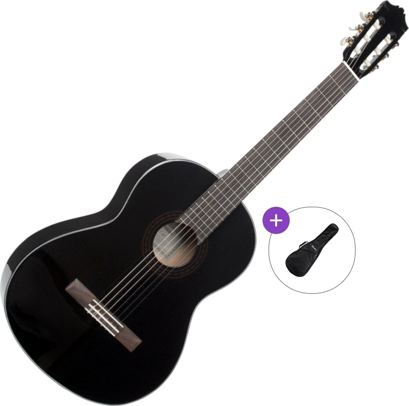 Klasszikus gitár Yamaha C40II Basic SET 4/4 Gloss Black Klasszikus gitár