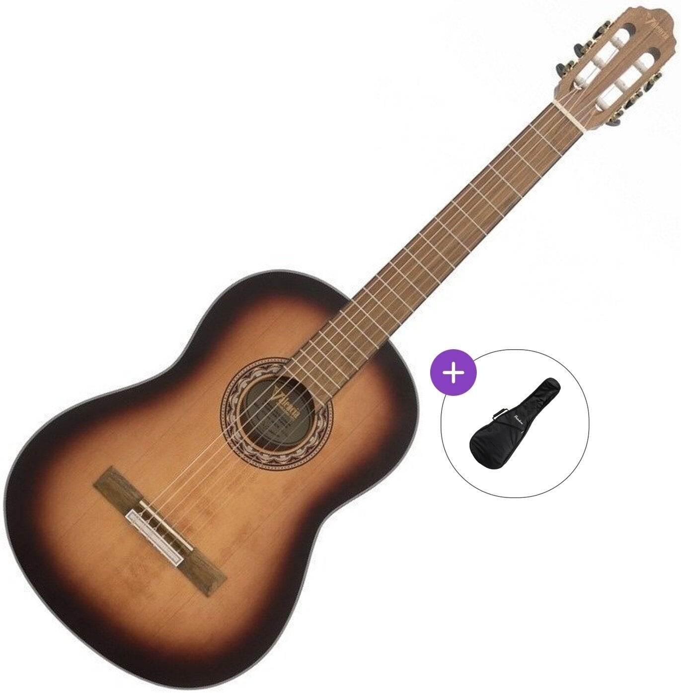Klassieke gitaar Valencia VC304 Basic SET 4/4 Antique Sunburst Klassieke gitaar