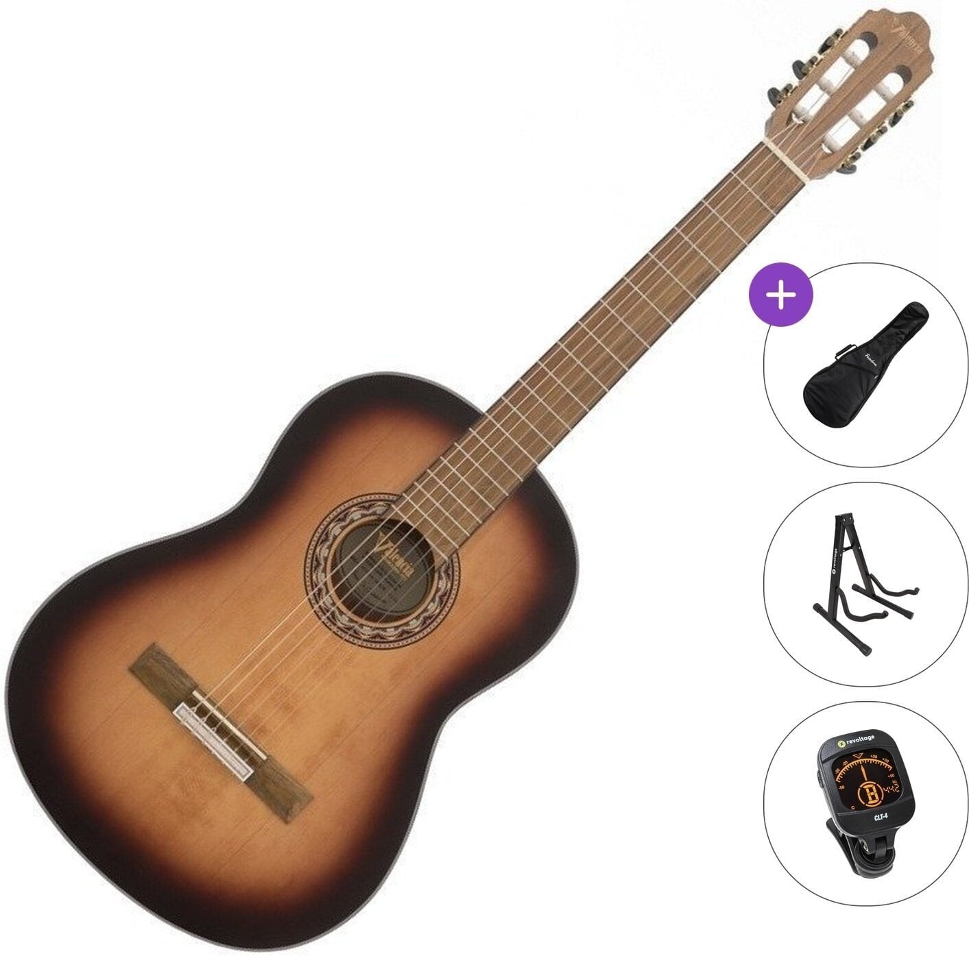 Klassikaline kitarr Valencia VC304 Standard SET 4/4 Antique Sunburst Klassikaline kitarr