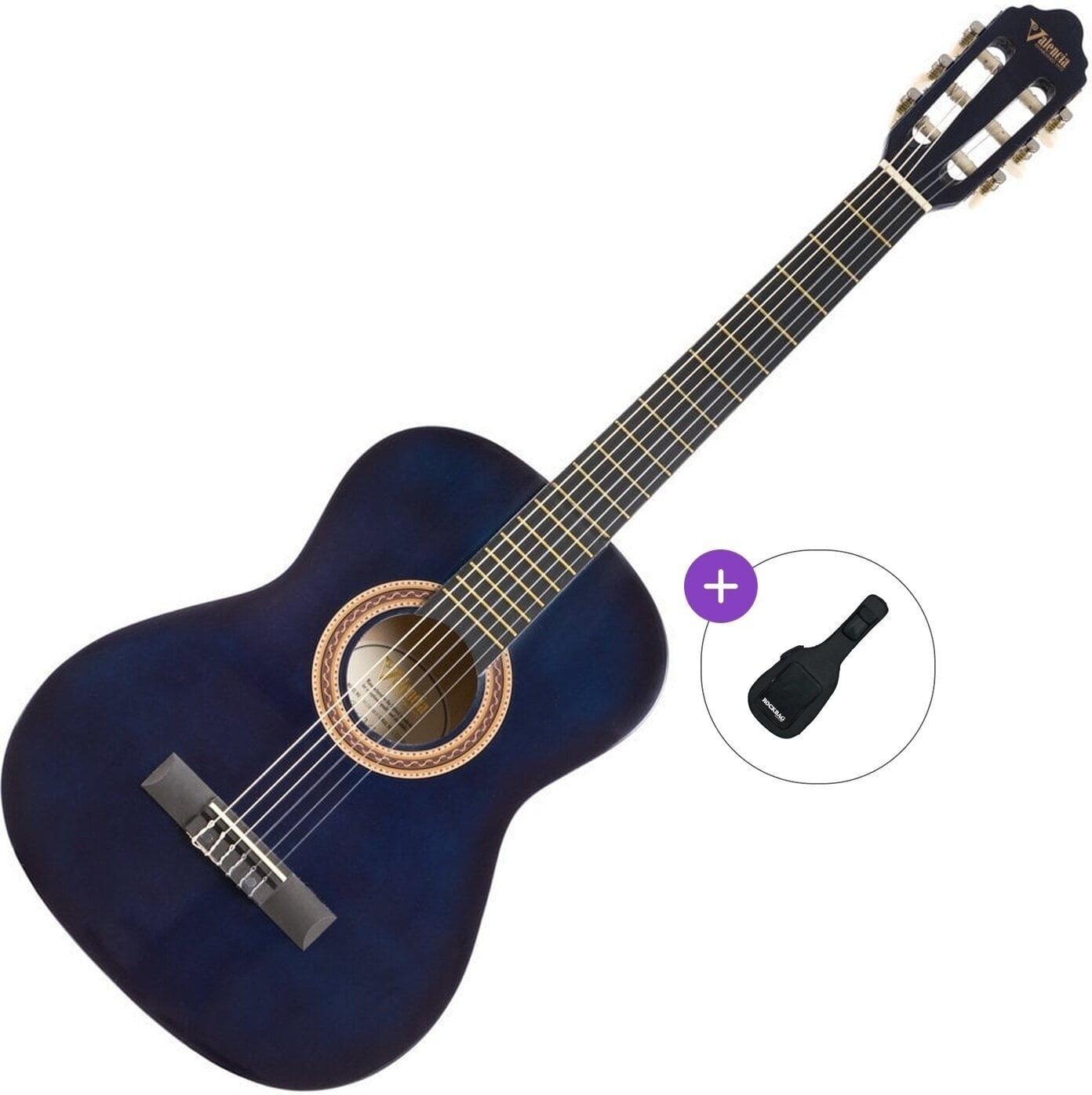 Klassikaline kitarr Valencia VC103 Basic SET Blue Sunburst Klassikaline kitarr