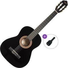 3/4 klassieke gitaar voor kinderen Valencia VC103 Basic SET Black 3/4 klassieke gitaar voor kinderen