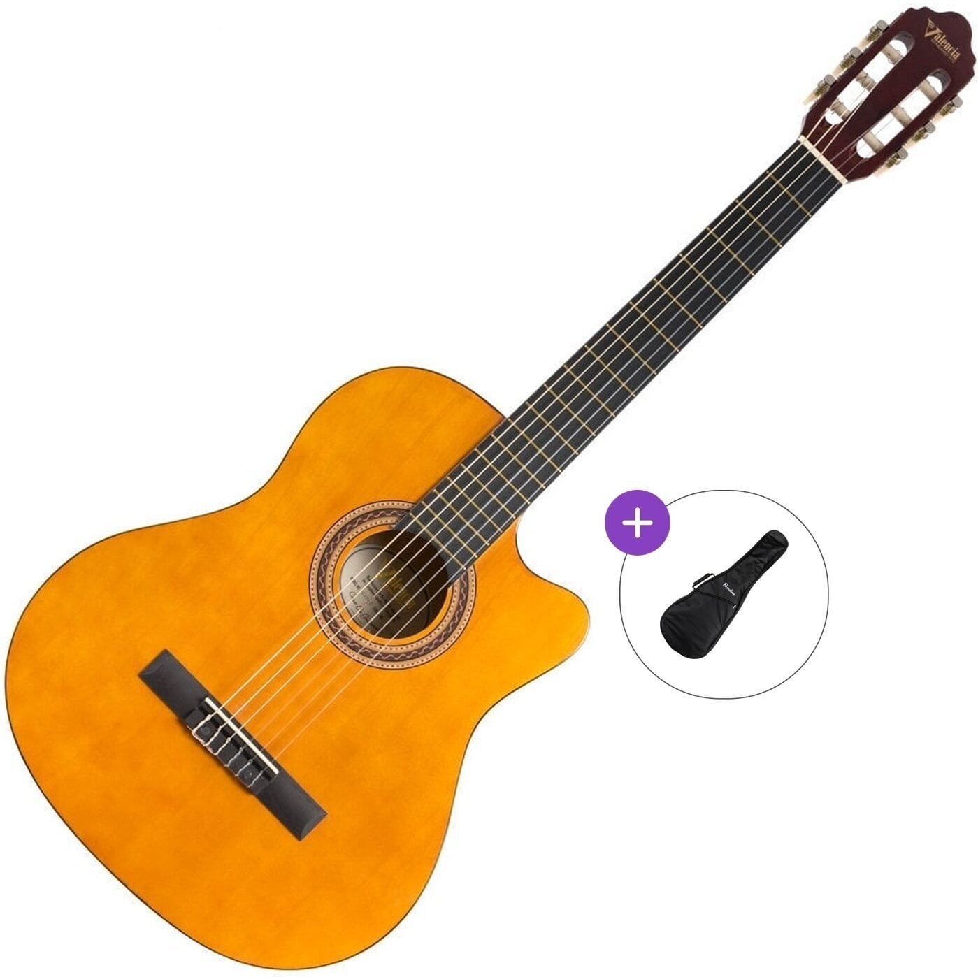 Klassinen kitara Valencia VC104C Basic SET 4/4 Natural Klassinen kitara