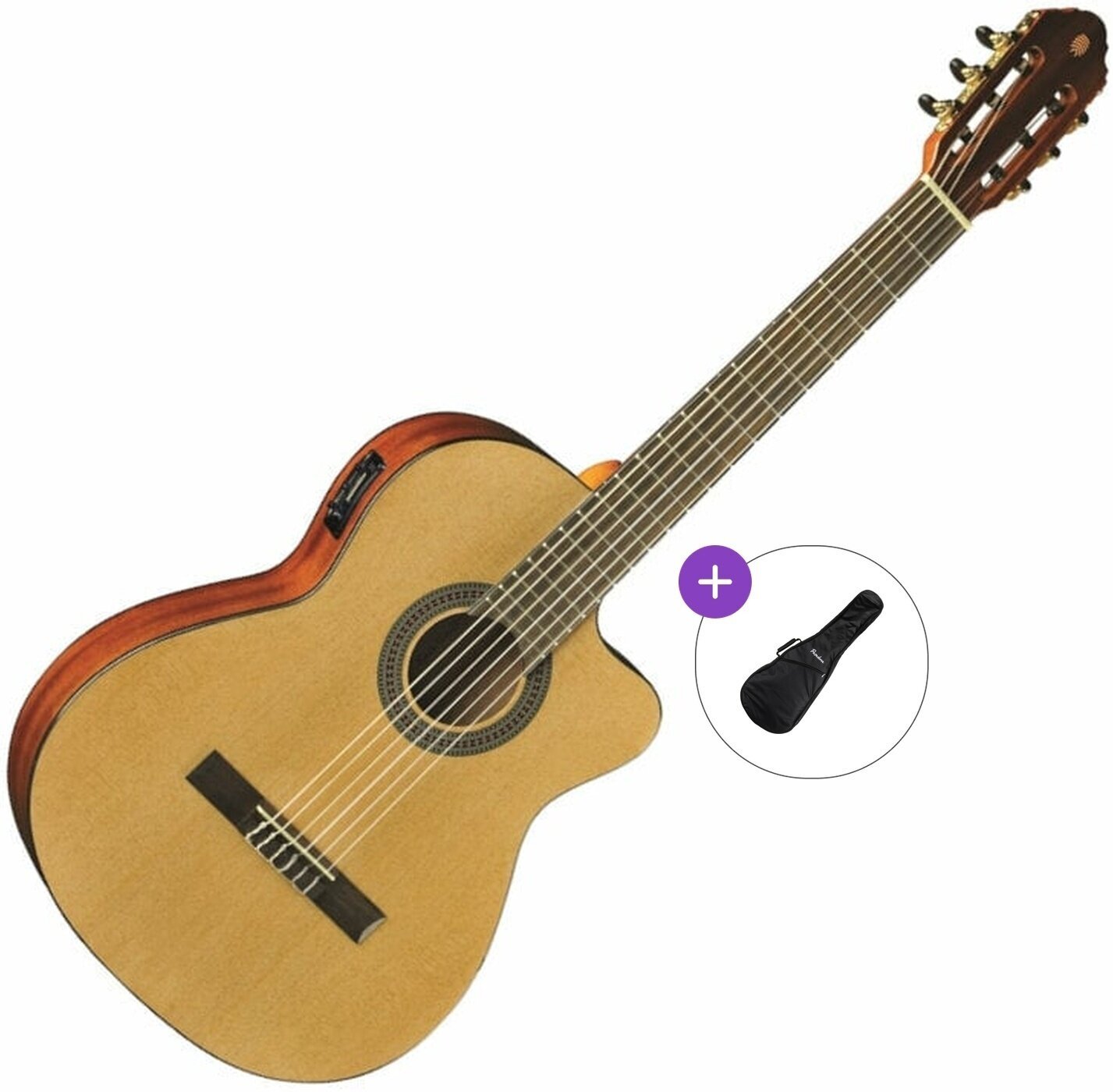 Класическа китара с предусилвател Eko guitars Vibra 150 CW EQ Basic SET 4/4 Natural Класическа китара с предусилвател