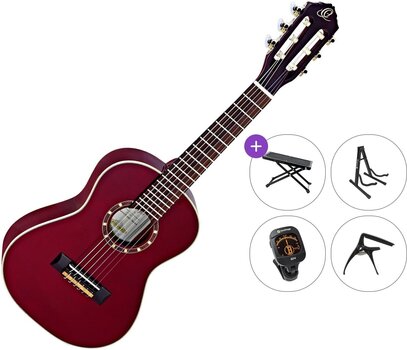 1/4 Konzertgitarre für Kinder Ortega R121 Premium SET Wine Red 1/4 Konzertgitarre für Kinder - 1
