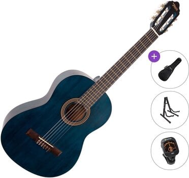 Klassikaline kitarr Valencia VC204 Standard SET 4/4 Transparent Blue Klassikaline kitarr - 1
