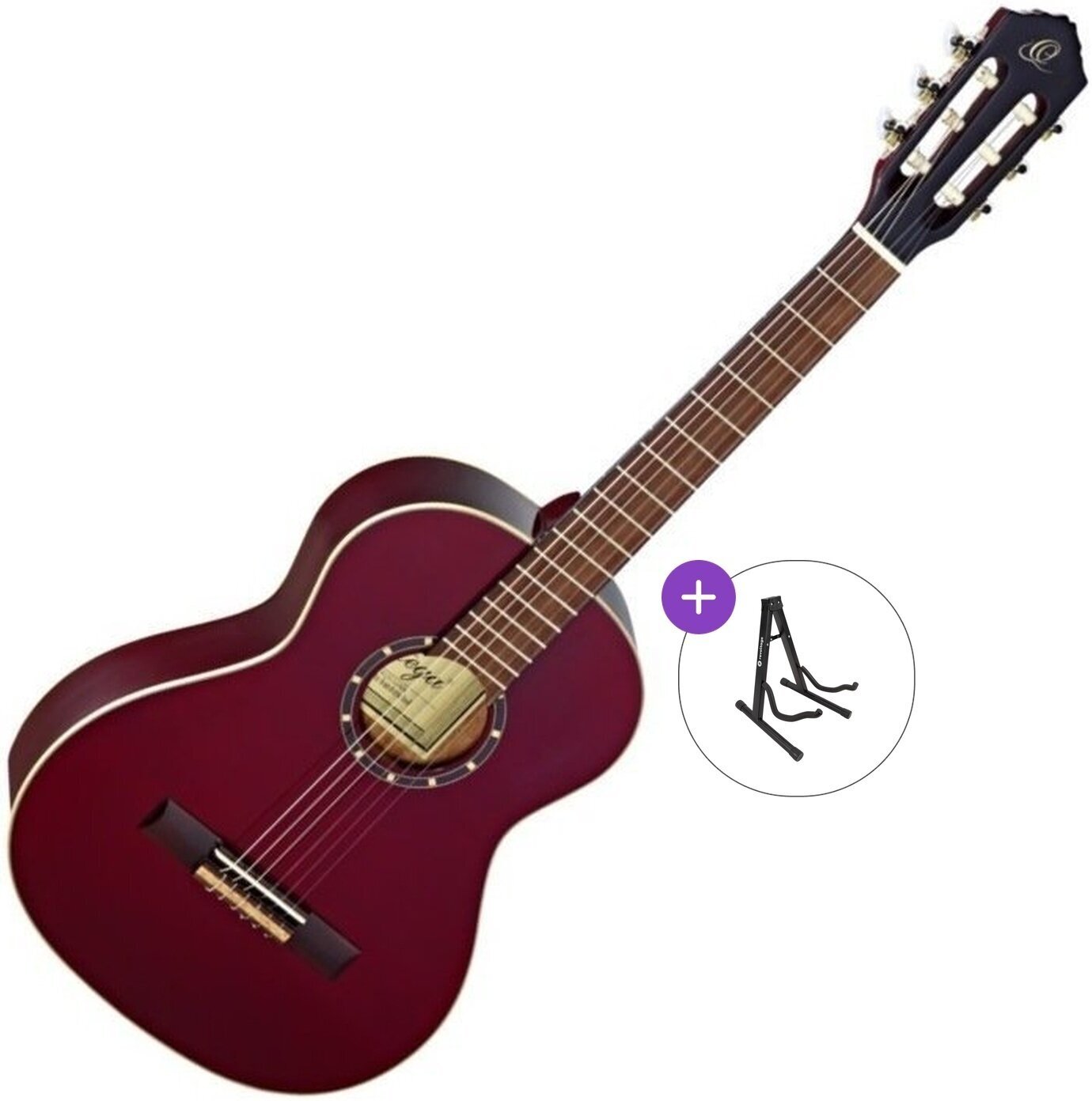 Klassisk gitarr Ortega R121 Basic SET Wine Red Klassisk gitarr