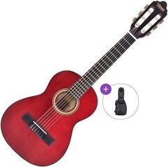 Guitarra clássica Valencia VC201 Basic SET Trans Wine Red Guitarra clássica