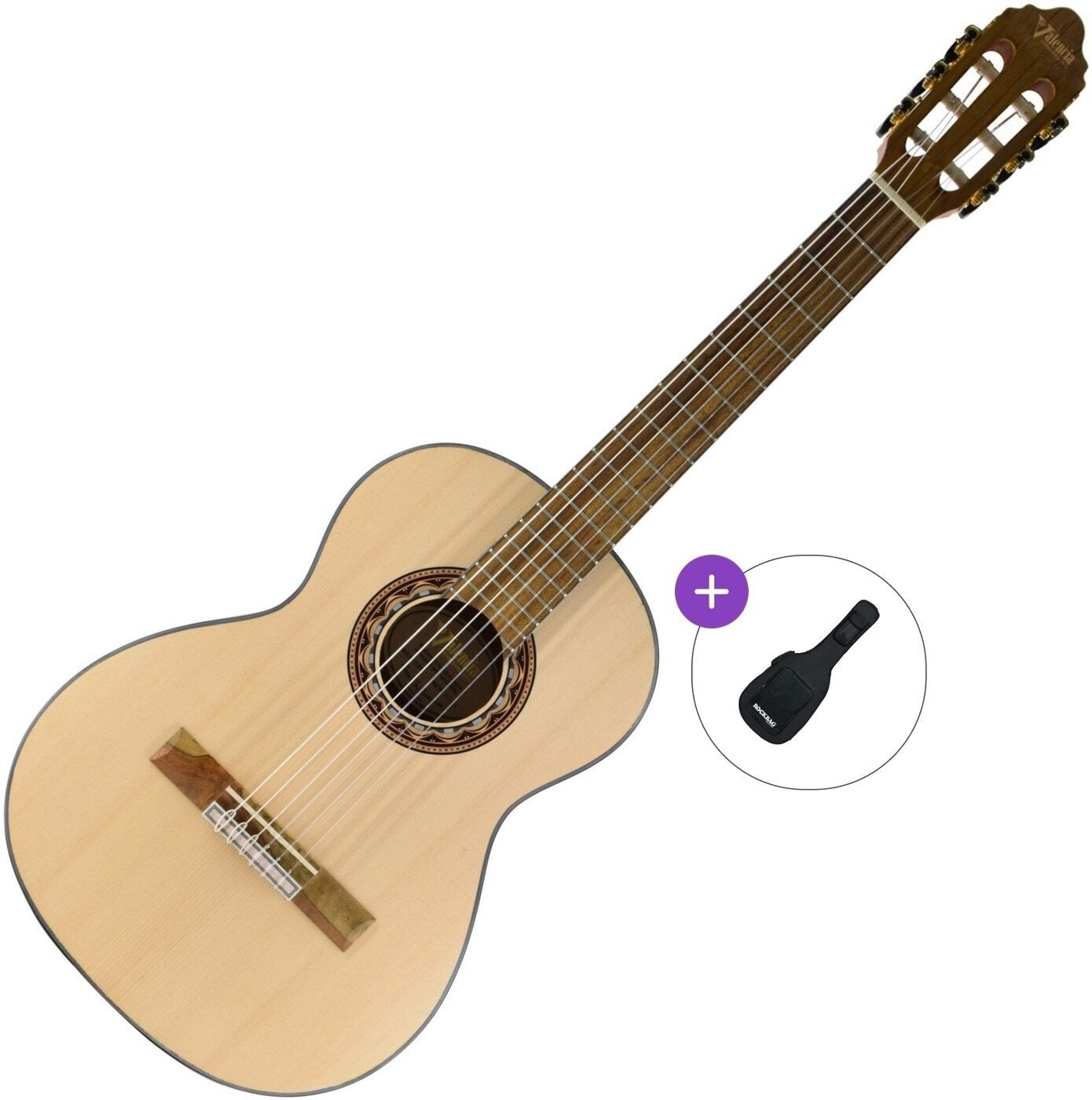 Klasikinė gitara Valencia VC303 Basic SET Natural Klasikinė gitara