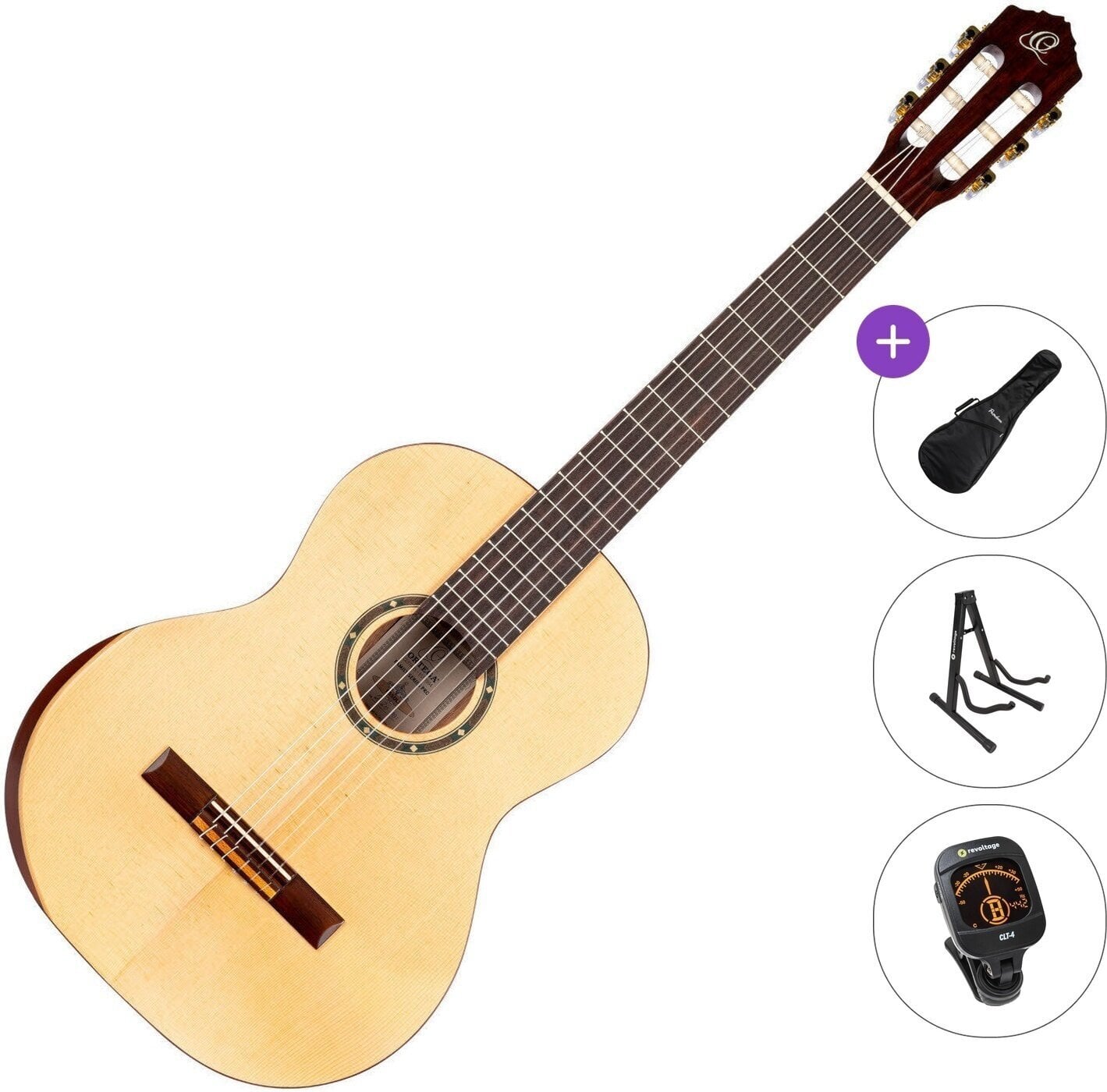 Klasiskā ģitāra Ortega R55DLX Standard SET 4/4 Natural Klasiskā ģitāra