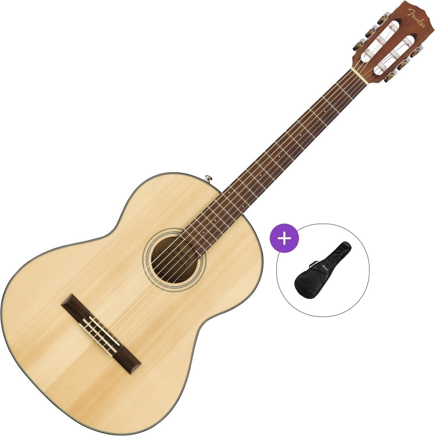 Klassieke gitaar Fender CN-60S Nylon WN Basic SET 4/4 Natural Klassieke gitaar