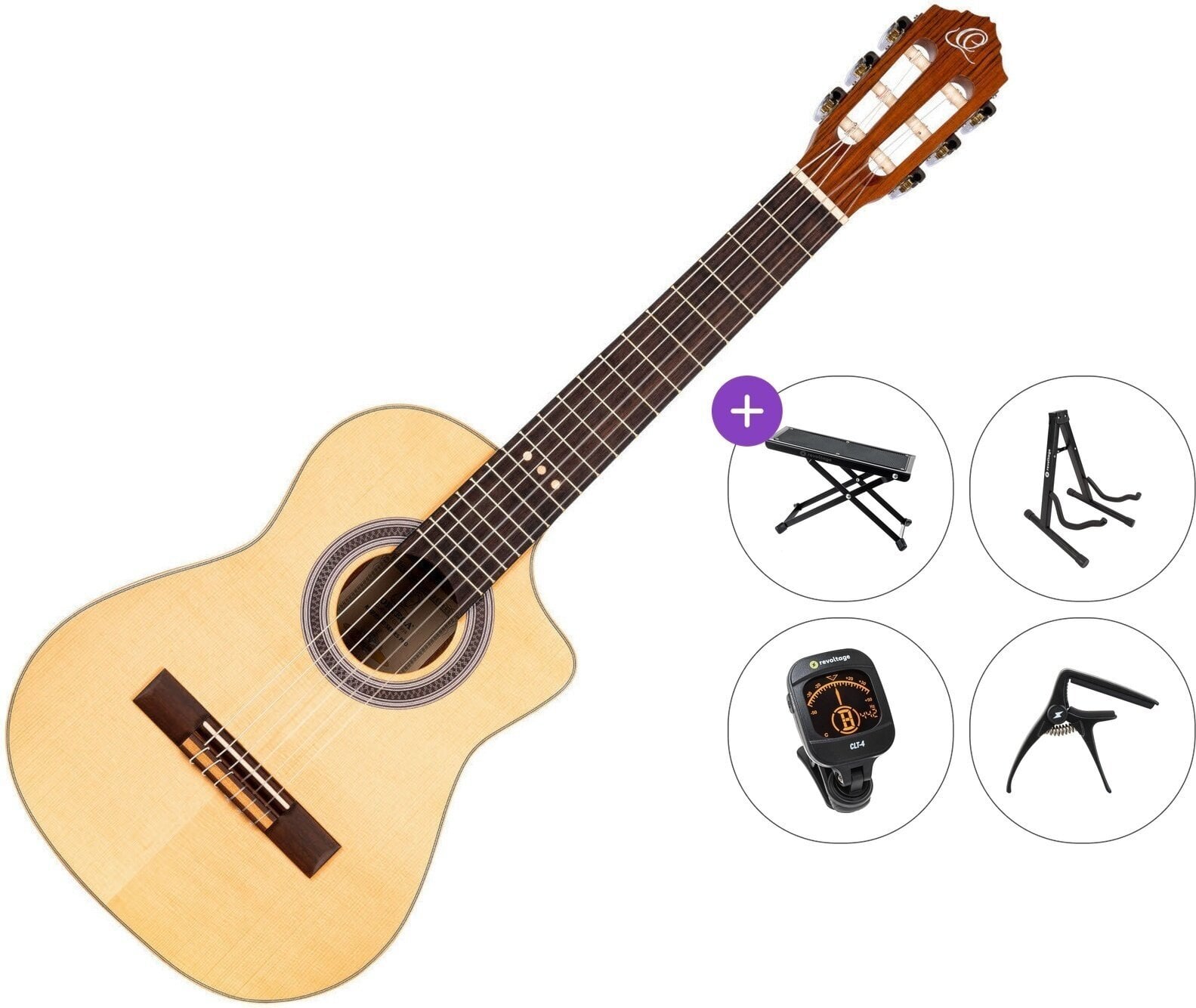 Semi-klassieke gitaar voor kinderen Ortega RQ38 Premium SET Natural Semi-klassieke gitaar voor kinderen