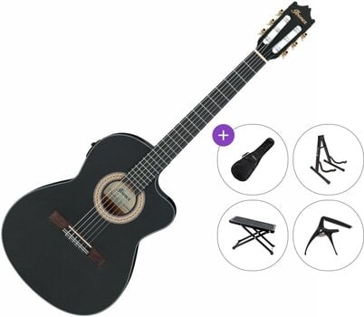 Klasiskā ģitāra ar priekšpastiprinātāju Ibanez GA5MHTCE-WK Premium SET 4/4 Weathered Black Open Pore Klasiskā ģitāra ar priekšpastiprinātāju - 1